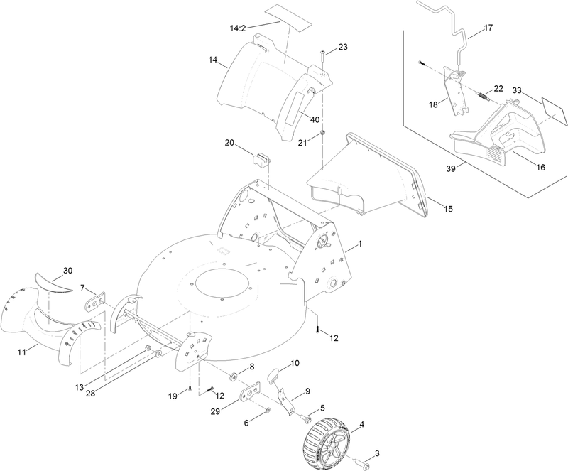 Housing Front Wheel and Rear Door Assembly