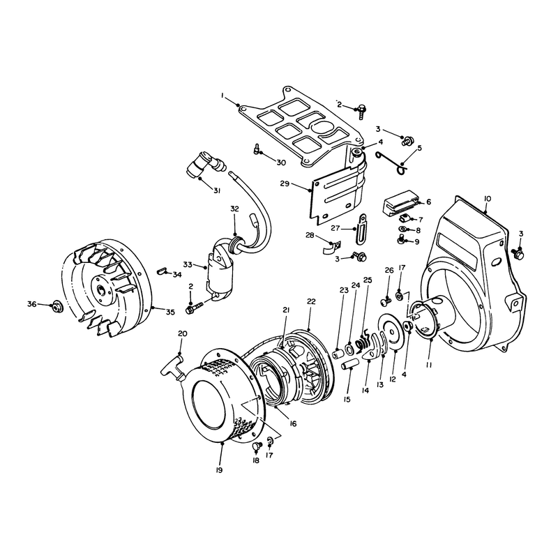 Rewind Starter and Magneto Assembly
