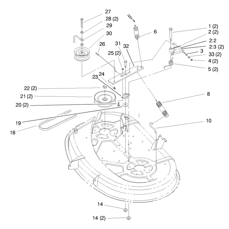 Pulley and Belt Assembly 38in Cutting Unit