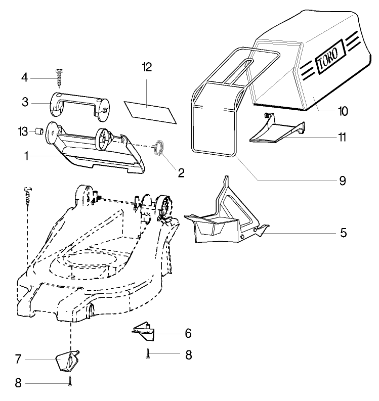 Bag and Recycling Parts Model No 21020 21022