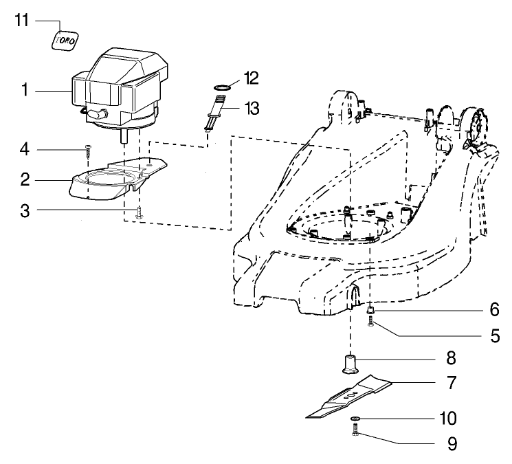 Motor and Blade Assembly Model No 21020 21022