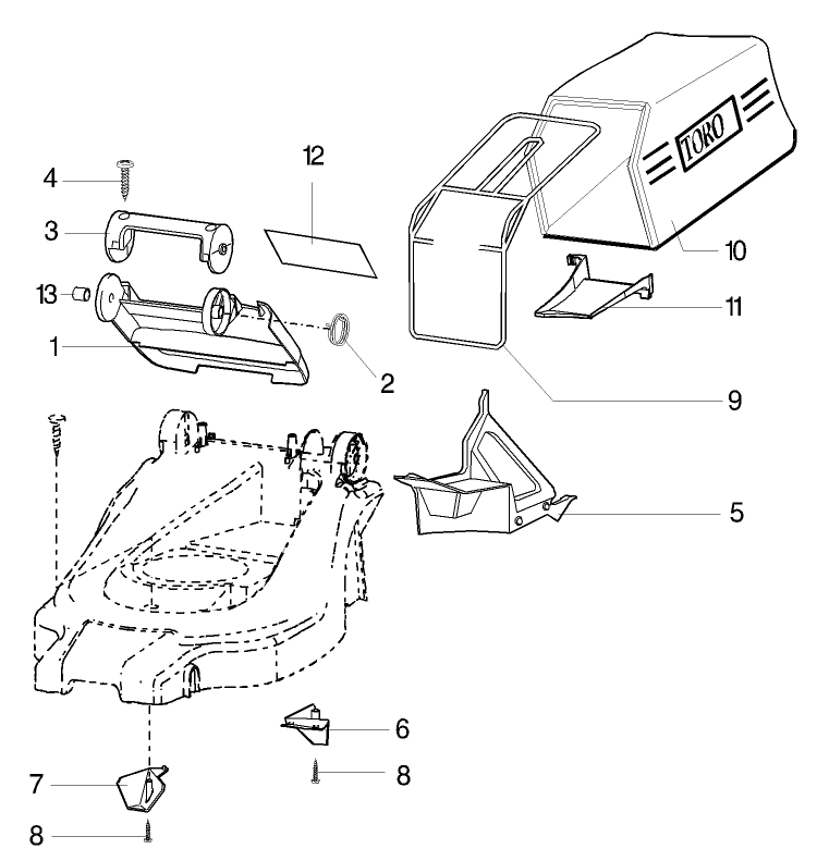 Bag and Recycling Parts Model No 21020 21022