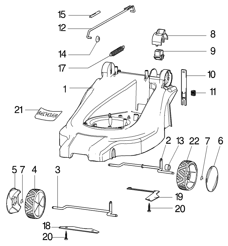 Chassis Parts Model No 21020 21022
