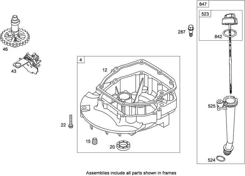 Crankcase Assembly Briggs and Stratton 122T07 2058 B1