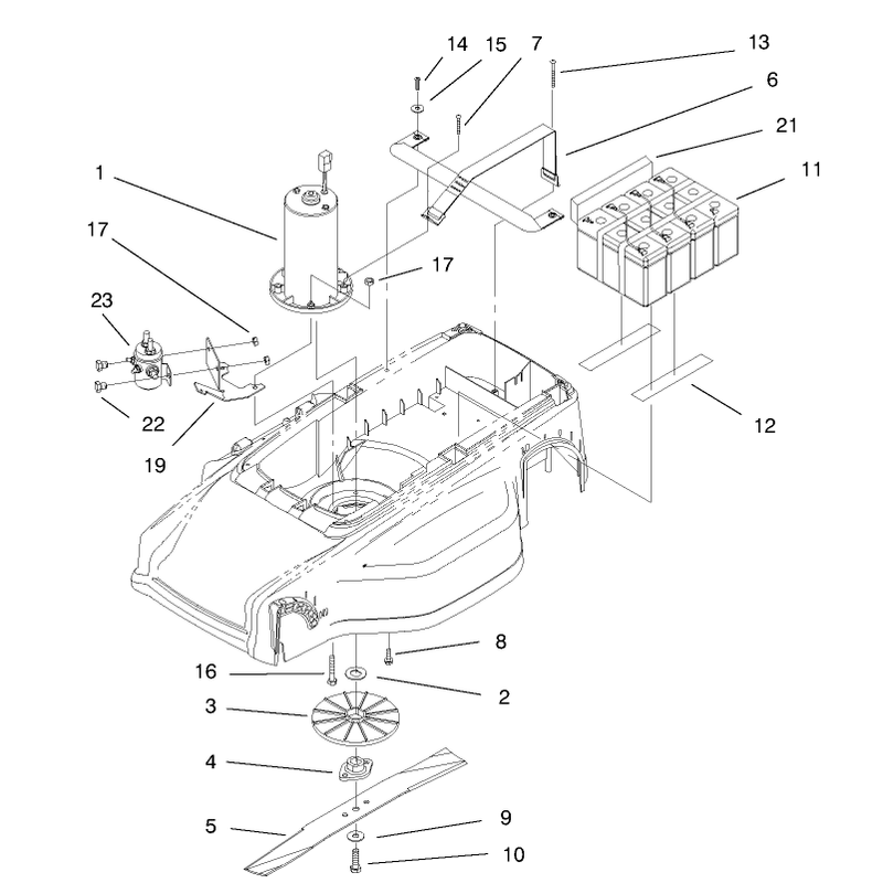 Motor Batteries And Blade Assembly