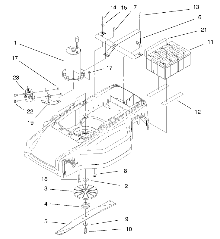 Motor Batteries And Blade Assembly
