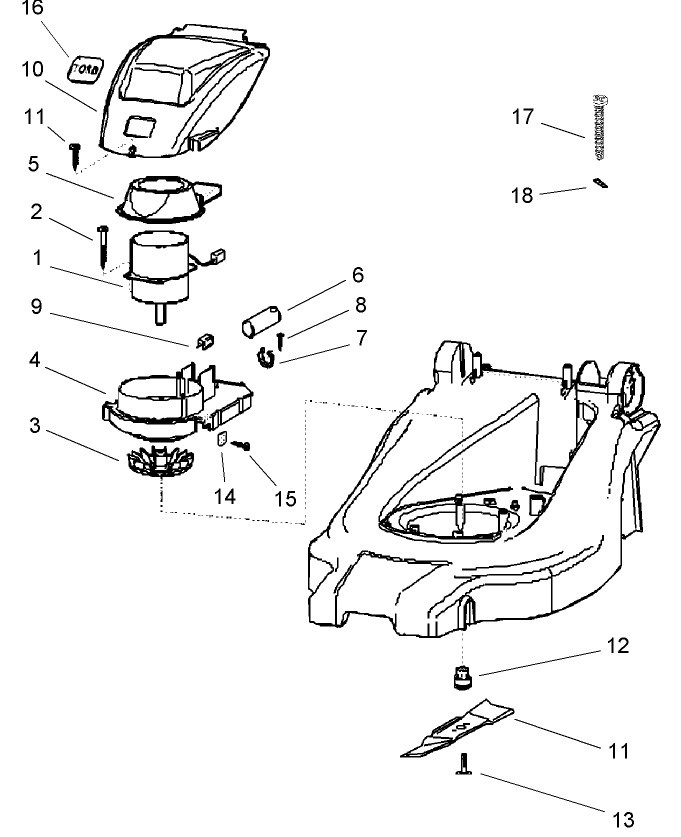 Motor and Blade Assembly