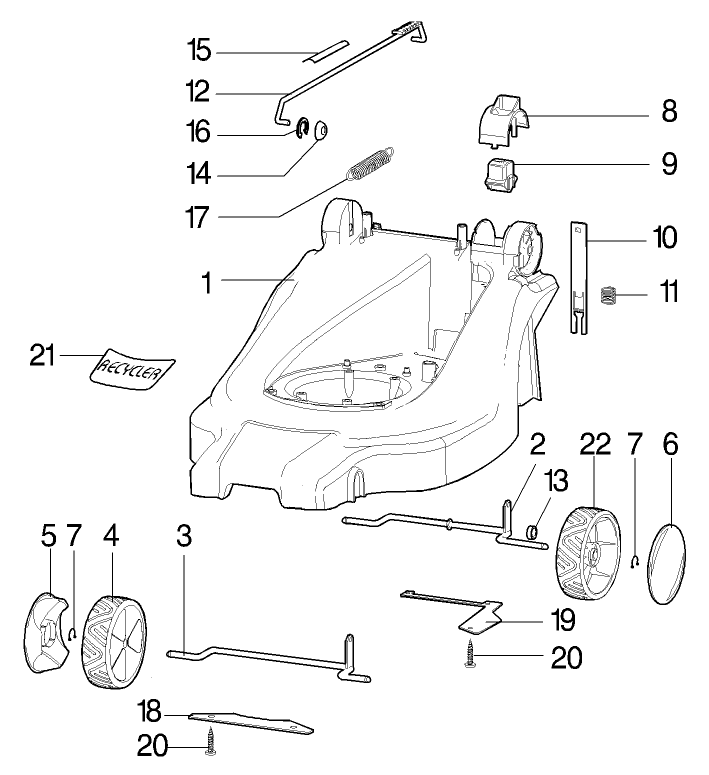 Chassis Parts Model No 21070 21071