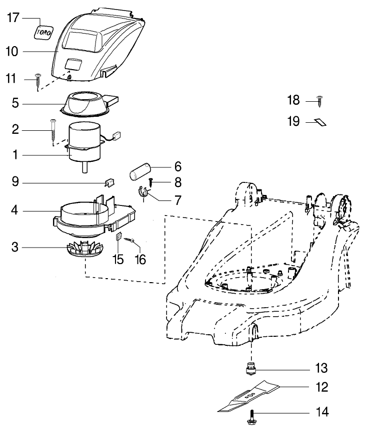 Motor and Blade Assembly Model No 21070 21071