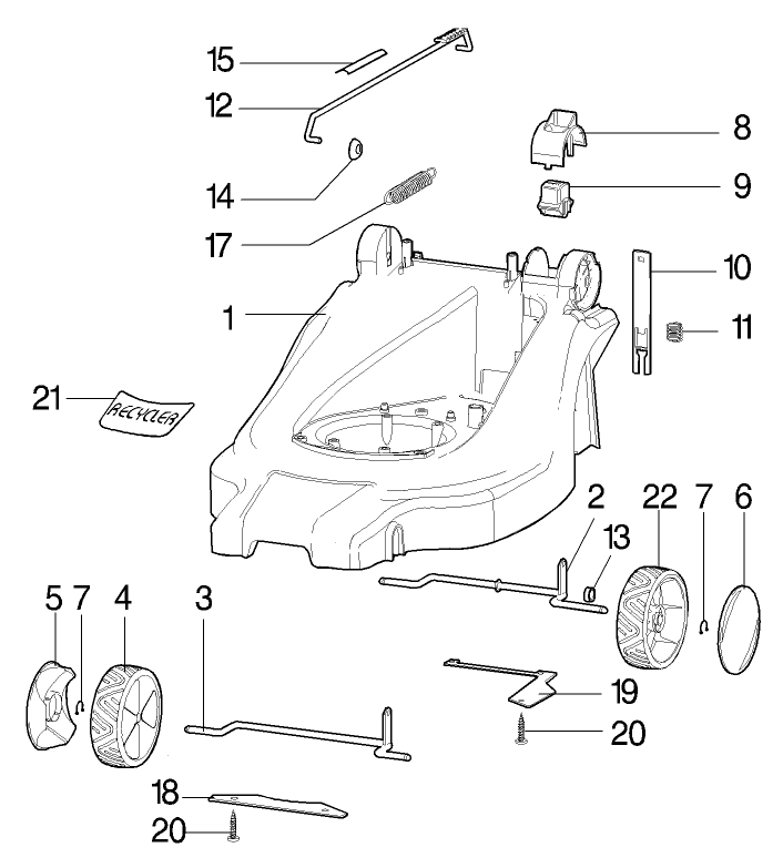 Chassis Parts Model No 21070-21071