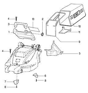 Bag and Recycling Parts Model No 21070-21071 and 21072