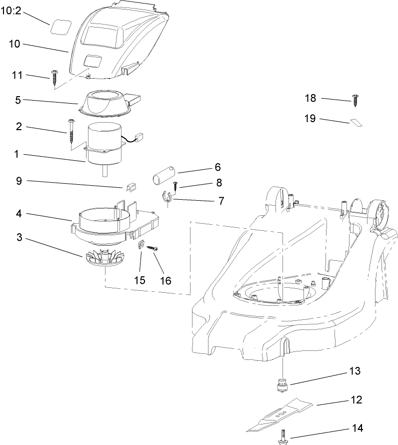 Motor and Blade Assembly