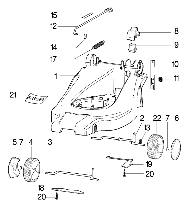 Chassis Parts Model No 21070 21071 and 21072