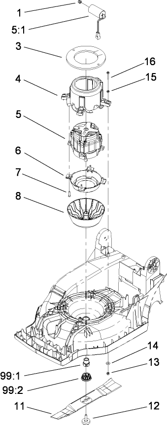 Motor and Blade Assembly