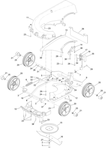 Deck Wheel and Blade Assembly