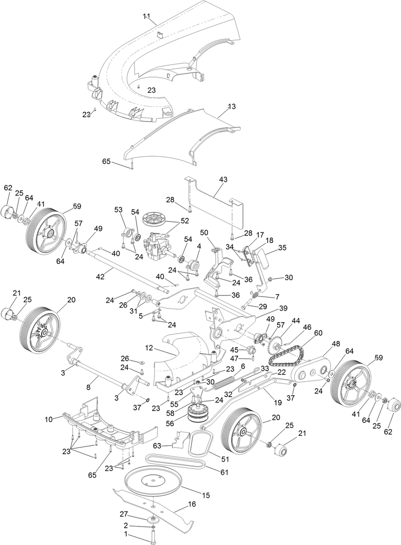 Deck Wheel and Blade Assembly