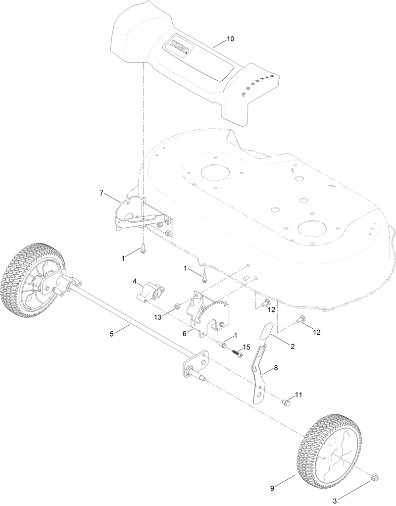 Front Wheel and Height of Cut Assembly