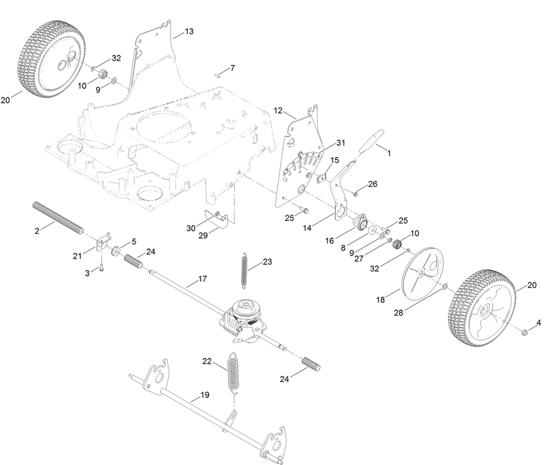 Rear Wheel Height of Cut Assembly