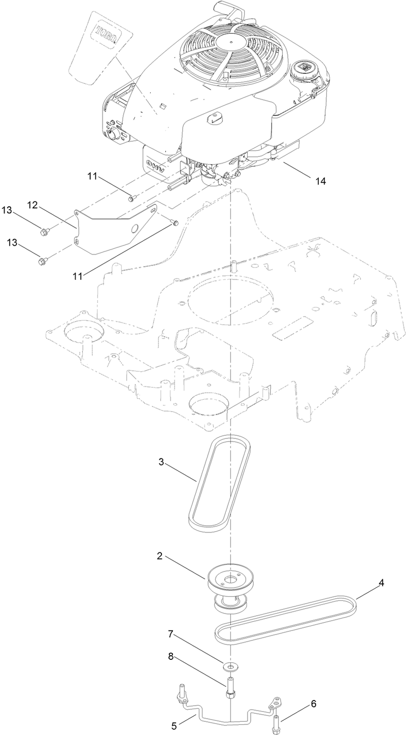 Engine and Belt Assembly