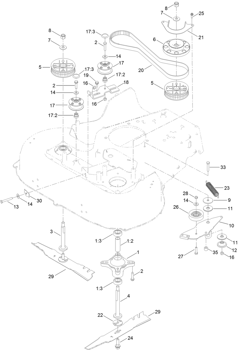 Belt Spindle and Blade Assembly