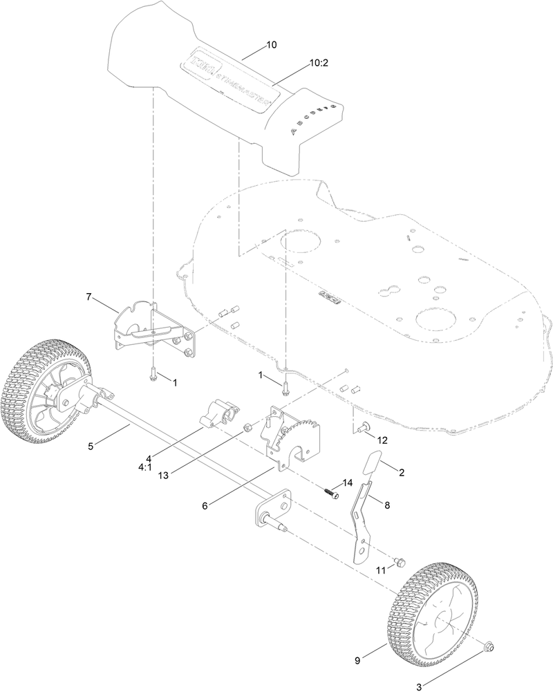 Front Wheel and Height of Cut Assembly