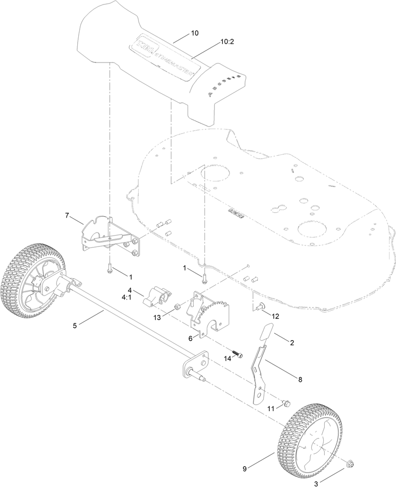 Front Wheel and Height of Cut Assembly