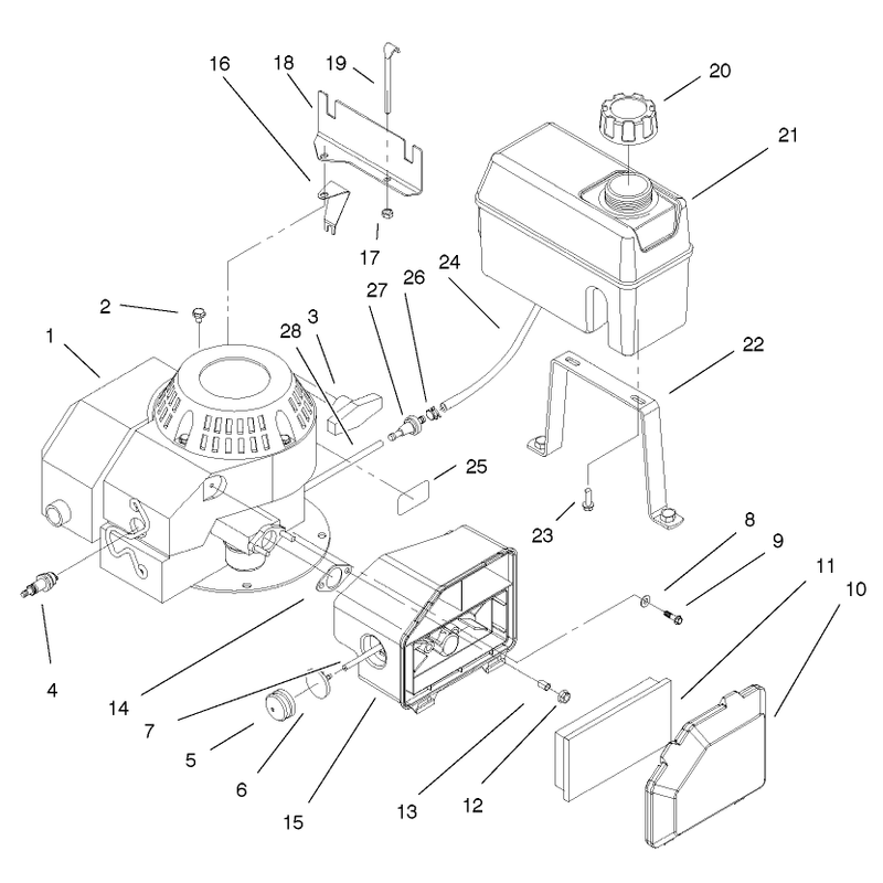 Fuel Tank and Bracket Assembly