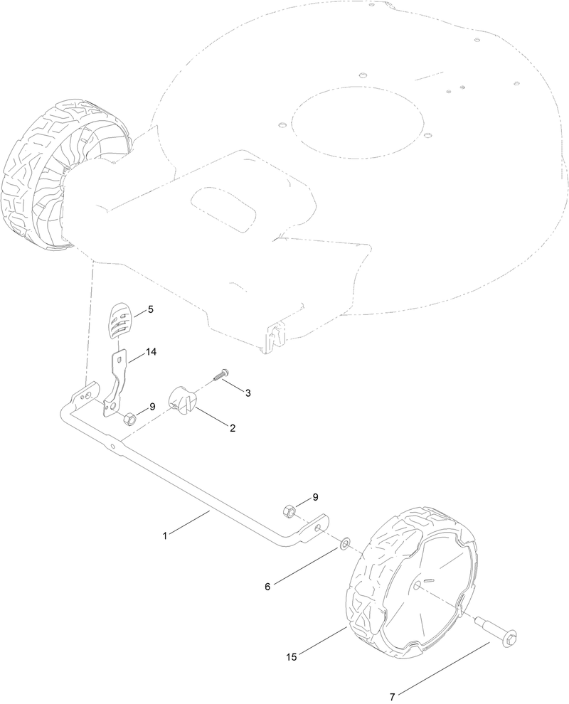Front Wheel and Height of Cut Assembly
