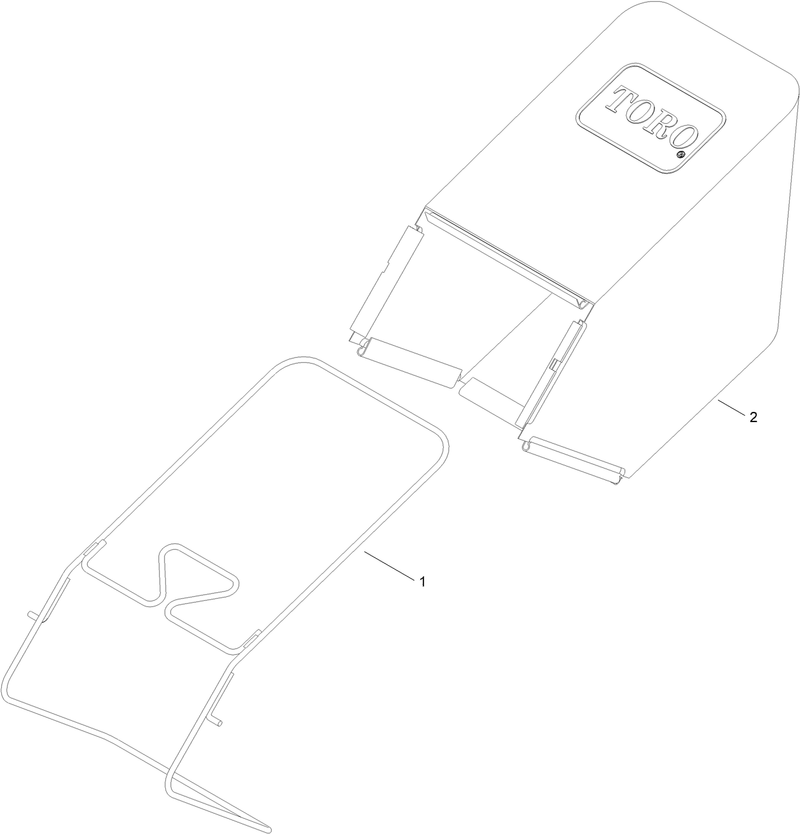 Grass Bag and Frame Assembly