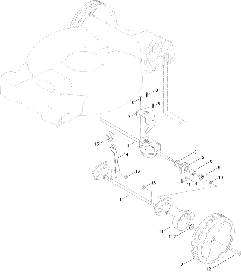 Rear Wheel and Height of Cut Assembly
