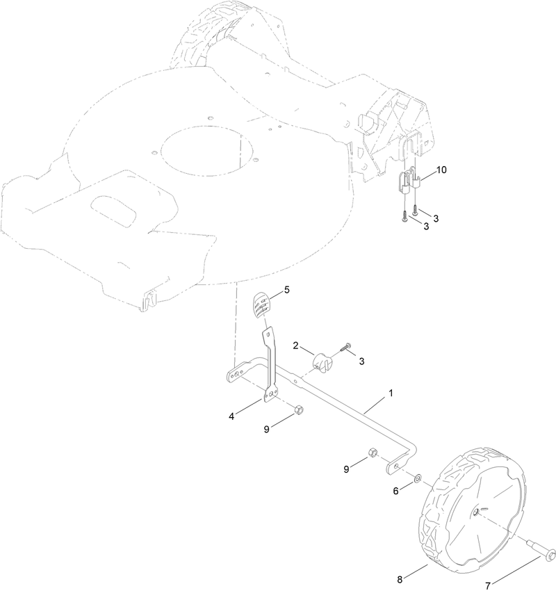 Rear Wheel and Height of Cut Assembly