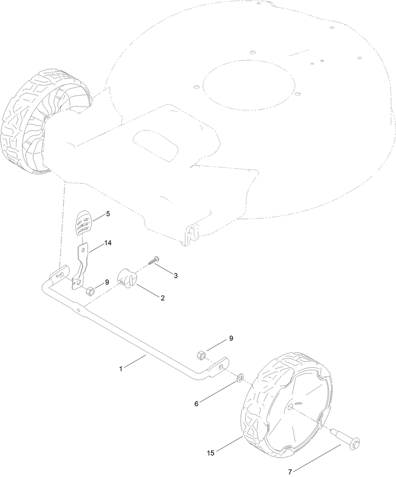 Front Wheel and Height of Cut Assembly
