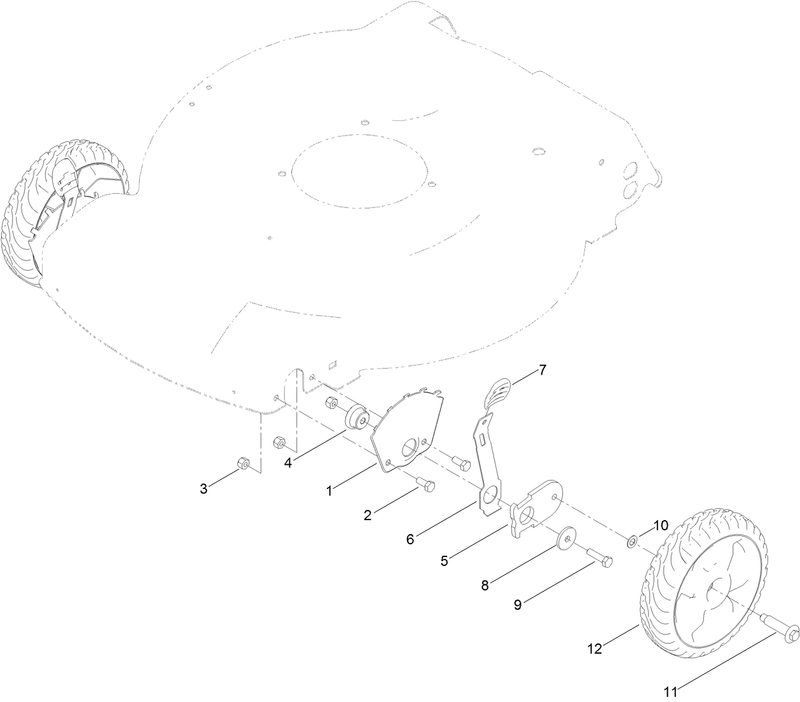 Front Wheel and Height of Cut Assembly