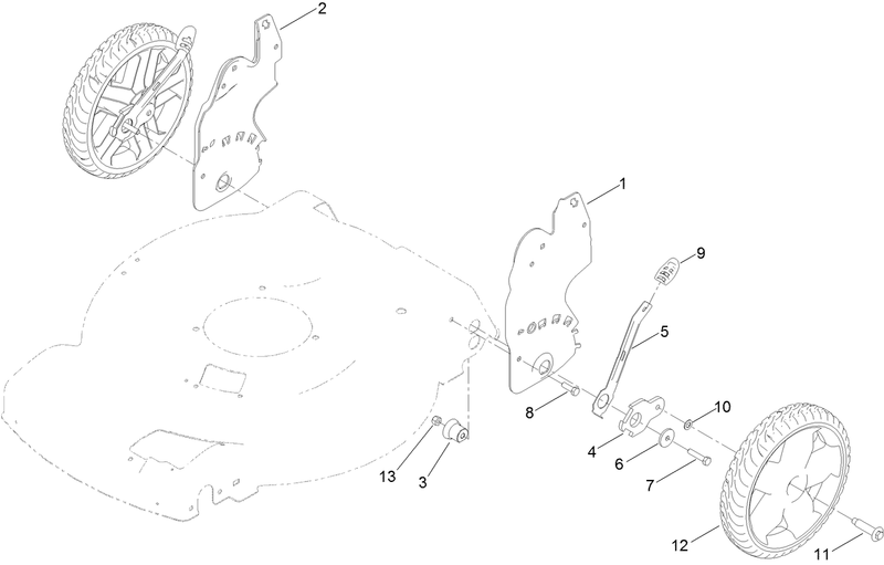 Rear Wheel and Height of Cut Assembly