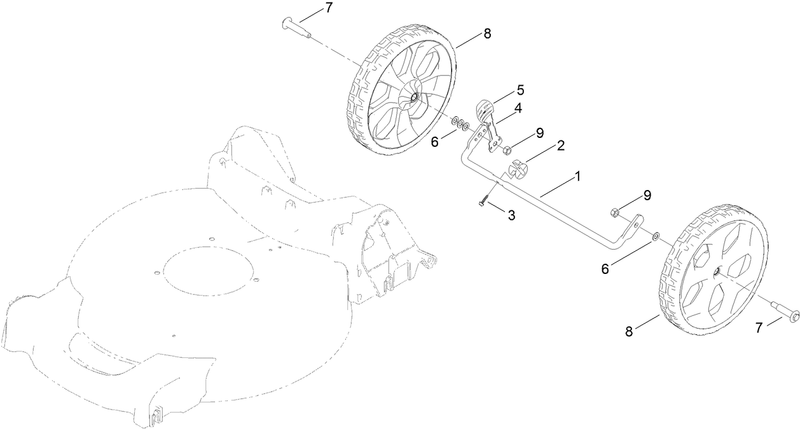 Rear Wheel and Height of Cut Assembly