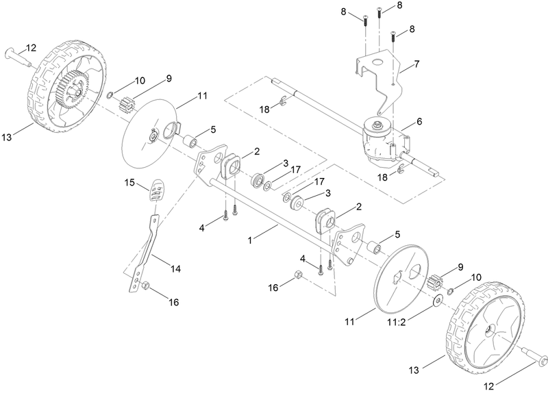 Rear Wheel and Height of Cut Assembly