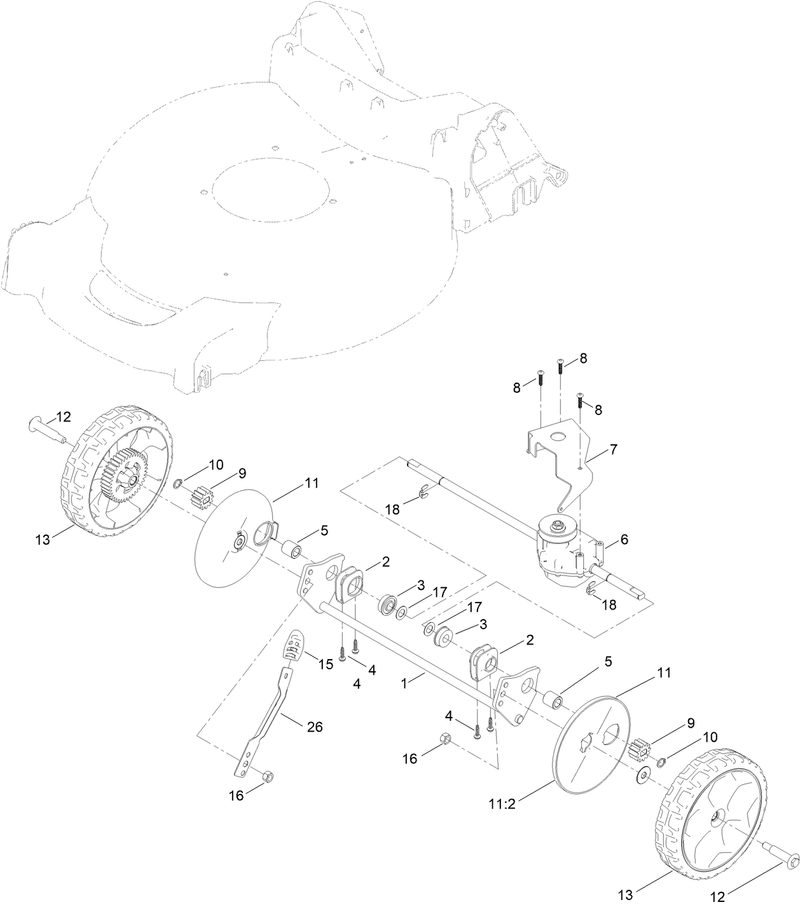 Rear Wheel and Height of Cut Assembly