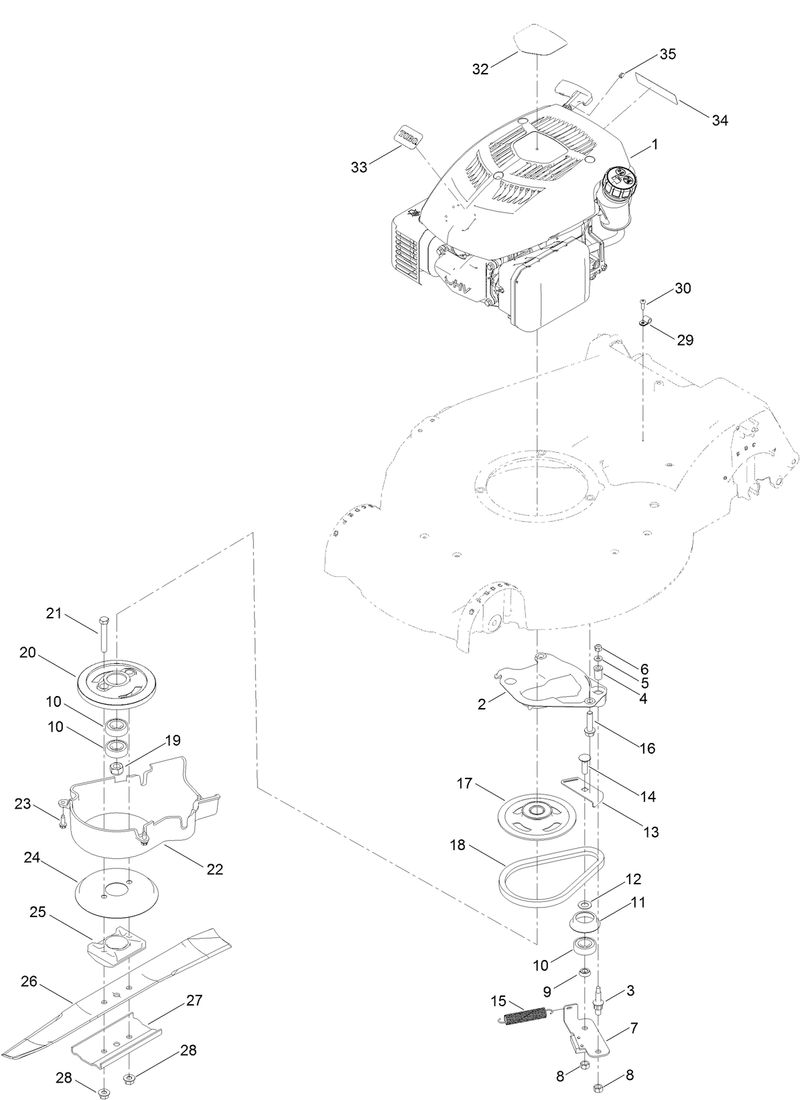 Engine and Blade Assembly