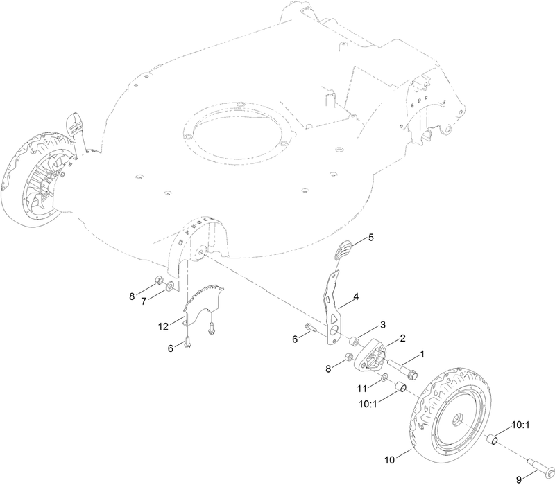 Front Wheel and Height of Cut Assembly