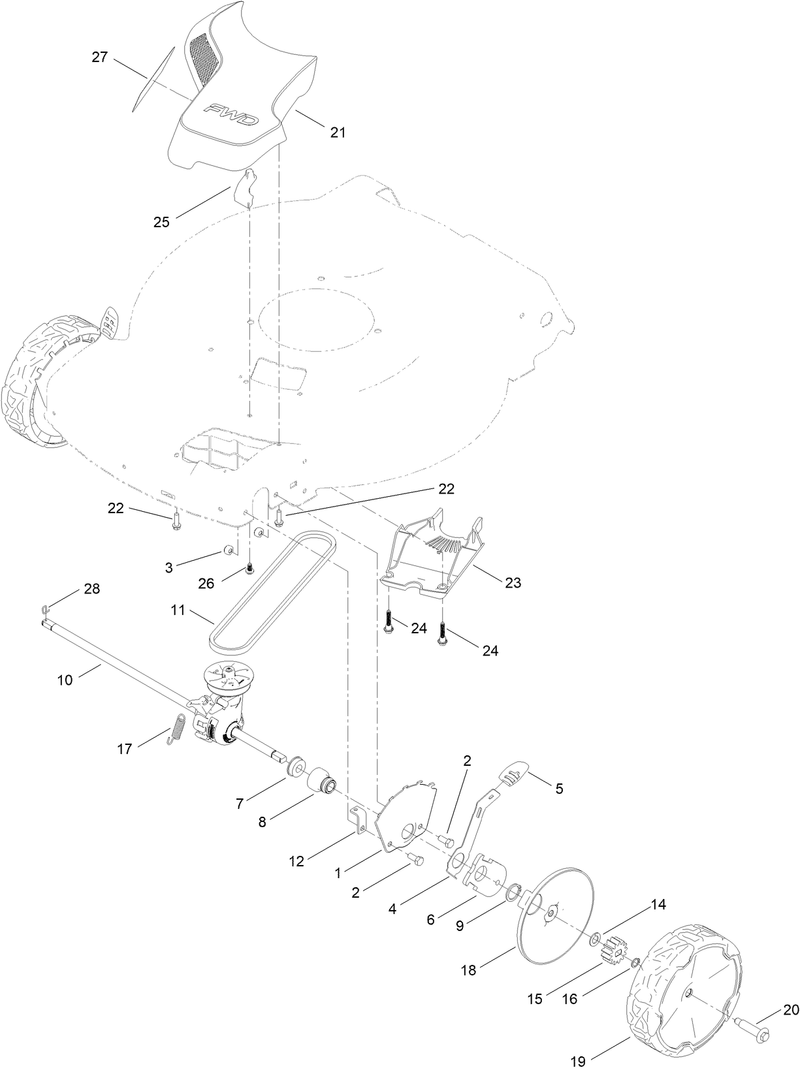 Front Wheel and Height of Cut Assembly