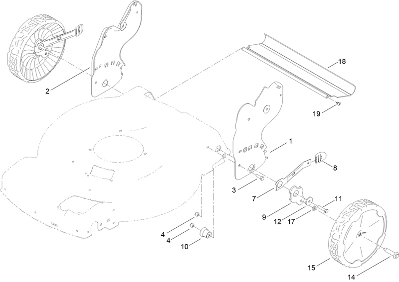 Rear Wheel and Height of Cut Assembly