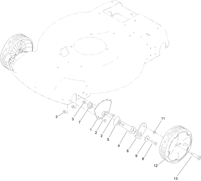Front Wheel and Height of Cut Assembly
