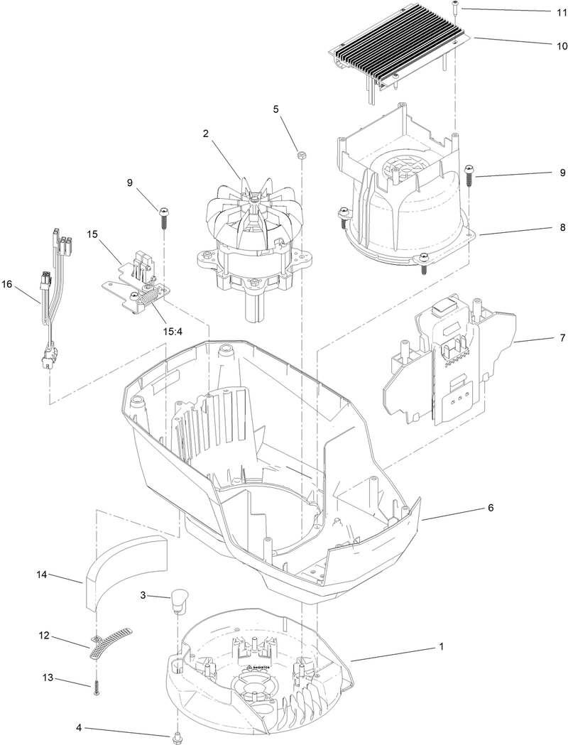 Motor and Lower Shroud Assembly
