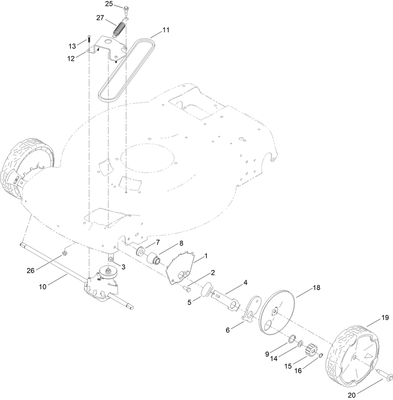 Front Wheel and Height of Cut Assembly