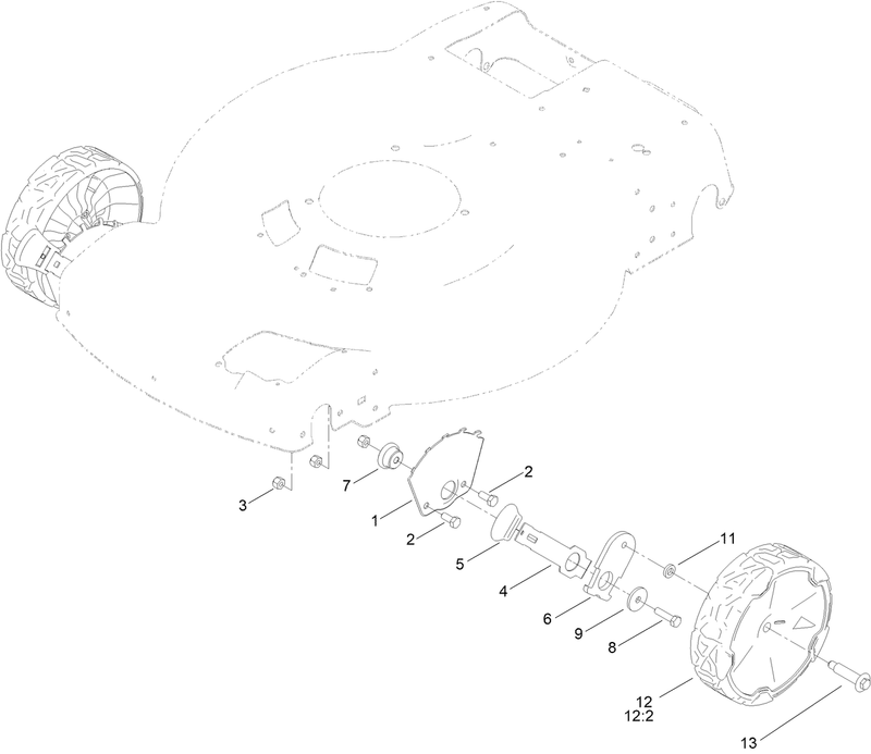 Front Wheel and Height of Cut Assembly
