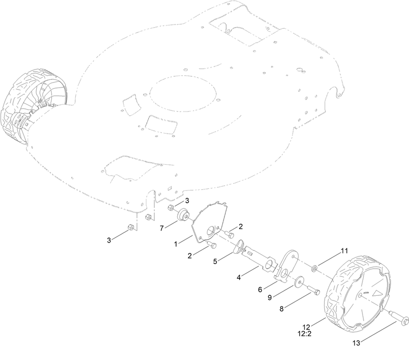 Front Wheel and Height of Cut Assembly