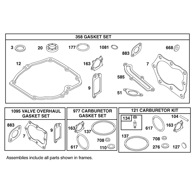 Gasket Assembly Briggs and Stratton Model 12h807-1775-E1