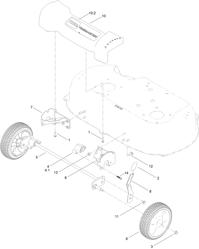 Front Wheel and Height of Cut Assembly