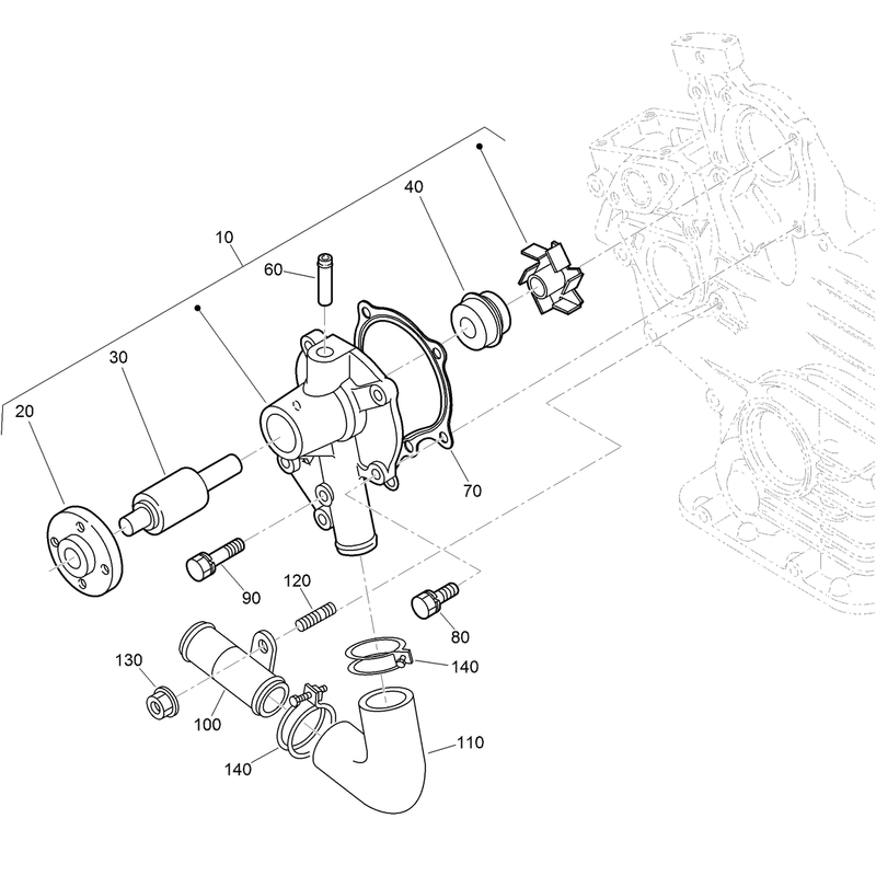 Water Pump and Water Pipe Assembly