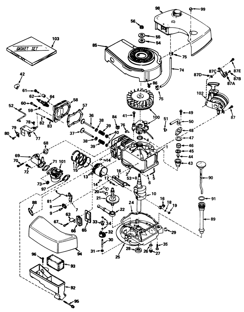 Engine Tecumseh Model Tnt100 10047